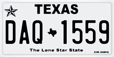 TX license plate DAQ1559
