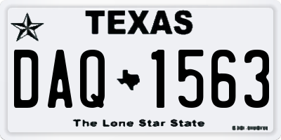 TX license plate DAQ1563