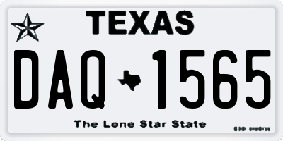 TX license plate DAQ1565