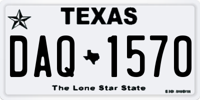 TX license plate DAQ1570