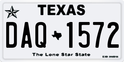 TX license plate DAQ1572