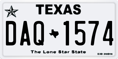 TX license plate DAQ1574