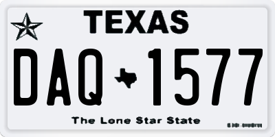 TX license plate DAQ1577