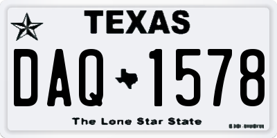 TX license plate DAQ1578