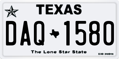 TX license plate DAQ1580