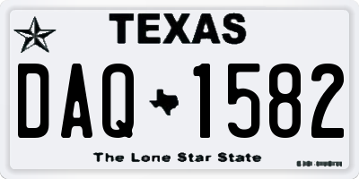 TX license plate DAQ1582