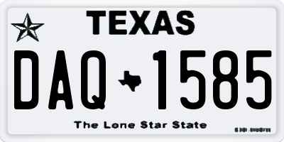 TX license plate DAQ1585