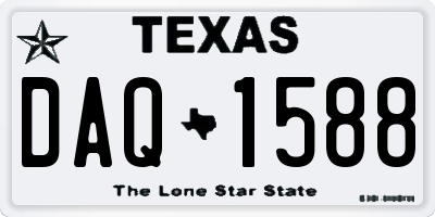 TX license plate DAQ1588
