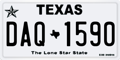 TX license plate DAQ1590