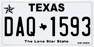 TX license plate DAQ1593
