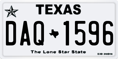 TX license plate DAQ1596