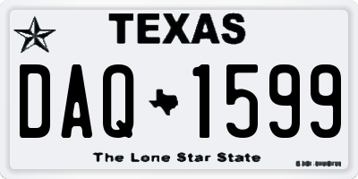 TX license plate DAQ1599