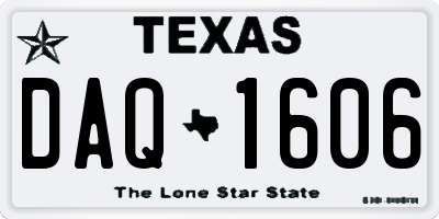 TX license plate DAQ1606