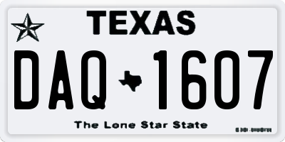 TX license plate DAQ1607