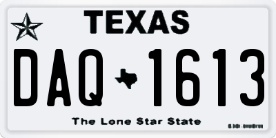 TX license plate DAQ1613