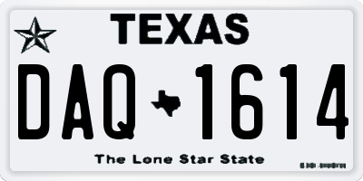 TX license plate DAQ1614