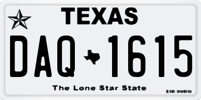 TX license plate DAQ1615