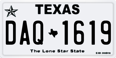 TX license plate DAQ1619