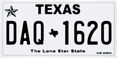TX license plate DAQ1620
