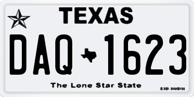 TX license plate DAQ1623