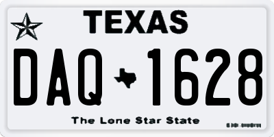 TX license plate DAQ1628