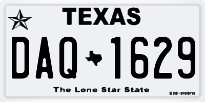 TX license plate DAQ1629