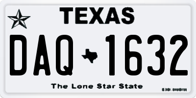 TX license plate DAQ1632