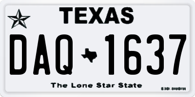TX license plate DAQ1637
