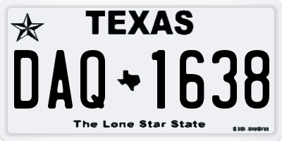 TX license plate DAQ1638
