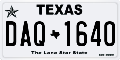 TX license plate DAQ1640
