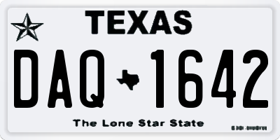 TX license plate DAQ1642