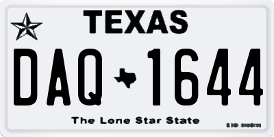 TX license plate DAQ1644