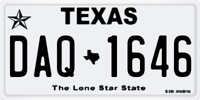 TX license plate DAQ1646