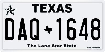 TX license plate DAQ1648