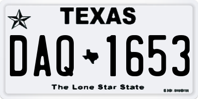 TX license plate DAQ1653