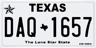 TX license plate DAQ1657