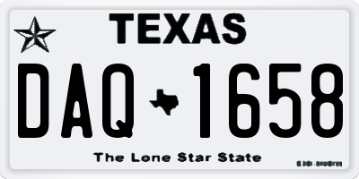 TX license plate DAQ1658