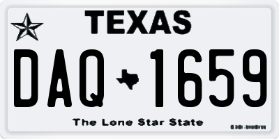 TX license plate DAQ1659