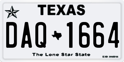 TX license plate DAQ1664