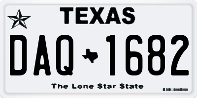TX license plate DAQ1682