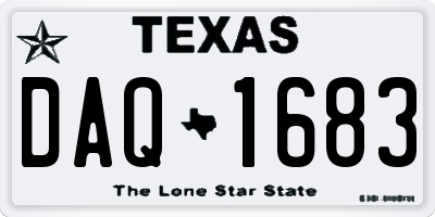 TX license plate DAQ1683
