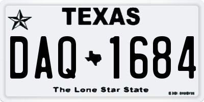 TX license plate DAQ1684