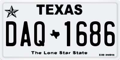 TX license plate DAQ1686