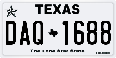 TX license plate DAQ1688