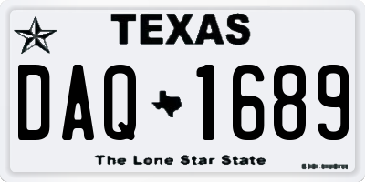 TX license plate DAQ1689