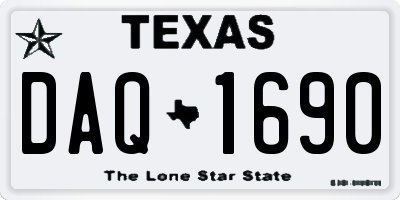 TX license plate DAQ1690