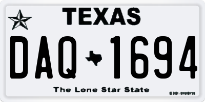 TX license plate DAQ1694