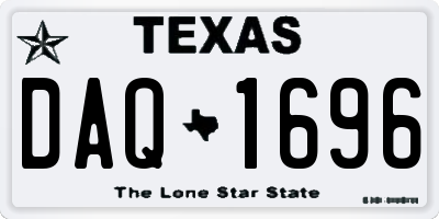 TX license plate DAQ1696