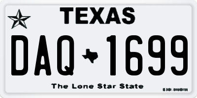 TX license plate DAQ1699