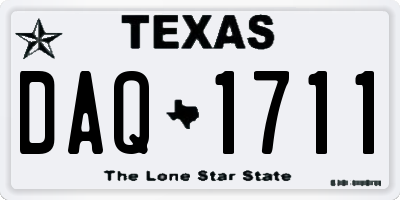 TX license plate DAQ1711